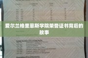 探寻爱尔兰格里菲斯学院荣誉证书的传奇渊源