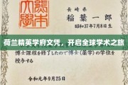 荷兰顶尖学府通行证，引领国际学术探索之旅