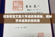 解码德鲁斯堡艾森大学，揭开成绩单背后的学术奥秘