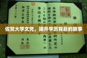 佐贺大学文凭，揭开学历背后的故事