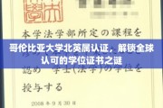 哥伦比亚大学北英属认证揭秘，跨国学位的全球通行证之路