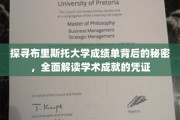揭秘布里斯托大学成绩单，探寻学术成就的神秘面纱