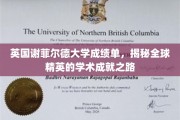 英国谢菲尔德大学成绩单，揭秘全球精英的学术成就之路