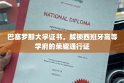 西班牙荣耀之匙，巴塞罗那大学证书，开启高等学府尊贵之旅