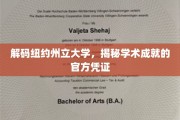 纽约州立大学成就揭秘，探寻官方证书背后的故事
