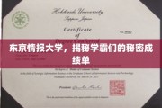 揭秘东京情报大学，学霸们的成绩单背后的故事