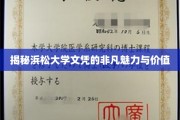 浜松大学文凭，揭秘其独到魅力与职场高价值