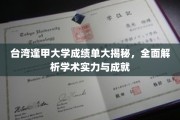 解码逢甲，台湾顶尖大学成绩单背后的学术辉煌
