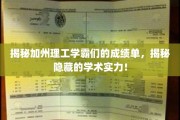 解码加州理工顶尖学子的成绩秘籍，解锁学术实力的惊人真相！
