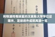 足球巨星约汉莫斯，学位证亮相，场外荣耀再添新章