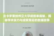揭开北卡罗莱纳州立大学成绩单背后的学术实力密码