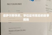 探寻德萨尔斯学府学位证书背后的传奇故事