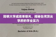 阳明大学成绩单揭秘，窥探台湾顶尖学府的学术实力