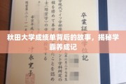 探寻秋田学霸之路，揭秘那些隐藏在成绩单背后的成长故事