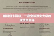 纽卡斯尔大学揭秘，揭秘全球顶尖大学背后的卓越成绩单！