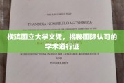 横滨国立大学文凭，国际认可的学术护照解锁之旅