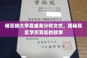 杨百翰大学夏威夷分校文凭，揭秘真实学历背后的故事