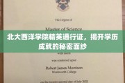 北大西洋学院精英通行证，解锁学历成就的神秘之门