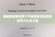 解码路易斯安那大学成绩单，探寻学术实力的神秘面纱