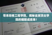 哥本哈根工程学院，闪耀全球的卓越成就揭秘