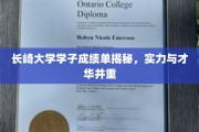 长崎大学精英学子，成绩单背后隐藏的卓越实力与才华风采