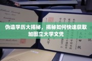 伪造学历黑幕，揭秘加图立大学文凭速成术
