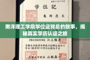 探寻南洋理工学院学位证背后的奥秘，一场学历认证的深度揭秘之旅