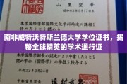 南非威特沃特斯兰德大学学位，开启全球精英学术之旅的钥匙
