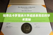 解码北卡罗莱纳大学，揭秘成绩单背后的学术秘密