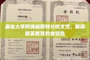 麻省大学阿姆赫斯特高学历，开启通往精英殿堂的密钥之旅