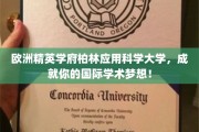 跨越国界，柏林应用科学大学助你筑梦国际学术殿堂！