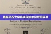 揭秘，又石大学成绩单背后，隐藏的学术真相