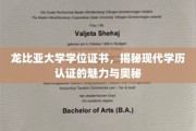 解锁学历认证的奇幻之旅，龙比亚大学学位证书背后的故事