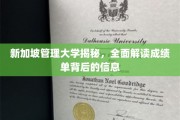 解码新加坡管理大学，成绩单背后的深层奥秘