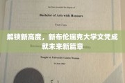 新布伦瑞克大学新文凭，开启职业新纪元之旅